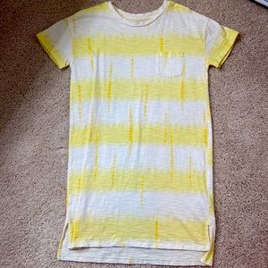 Gap Kids Pocket Tee Dress in Yellow Tie Dye size kids XXL